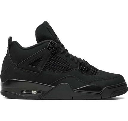 All-black Air Jordan 4 Retro Black Cat features a classic silhouette in a sleek design