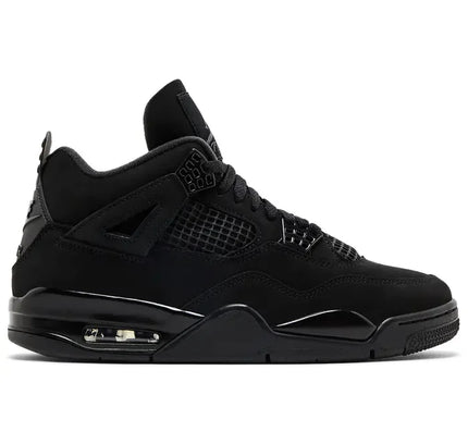 Jordan 4 Retro Black Cat 2025 sneaker in black with textured fabric
