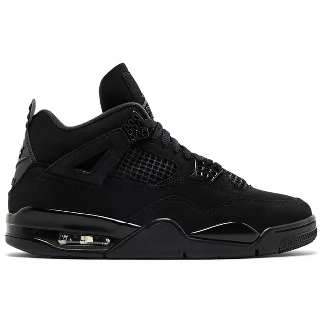 Jordan 4 Retro Black Cat 2025 sneaker in black with textured fabric