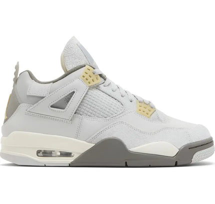 White and grey Air Jordan 4 Retro SE Craft Photon Dust with pale yellow accents