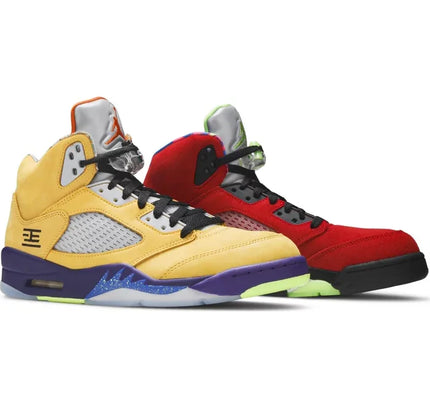 Air Jordan 5 Retro SE What The showcasing mashup design in yellow and red colorways