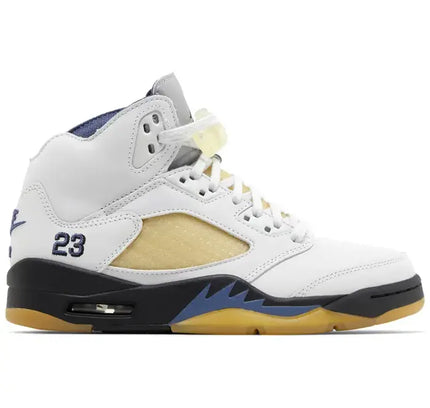 White, gold, and navy blue Air Jordan 5 Retro A Ma Maniére Dawn Women’s sneaker