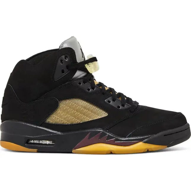 Black and gold Air Jordan 5 Retro A Ma Maniére Dusk basketball sneaker for stylish performance