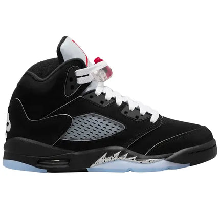 Black and white Air Jordan 5 sneaker from Jordan 5 Retro OG Black Metallic Reimagined GS