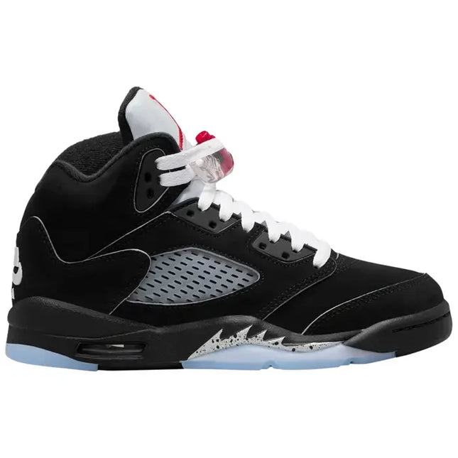 Black and white Air Jordan 5 sneaker from Jordan 5 Retro OG Black Metallic Reimagined GS