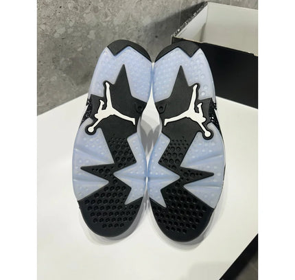 Air Jordan 6 soles from Retro Reverse Oreo sneaker highlighting detailed outsole design