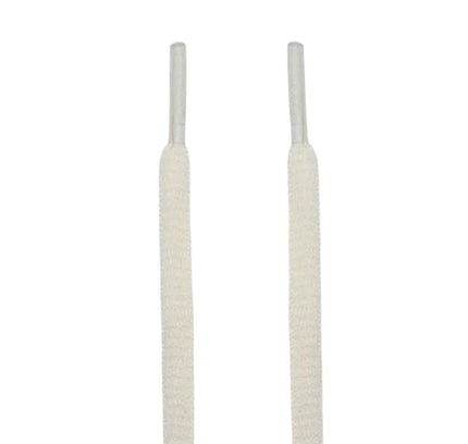 Pair of white adidas Yeezy oval shoelaces for low Dunks Nike and sneakers