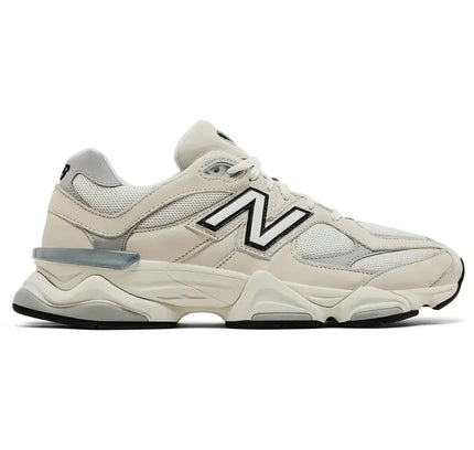 Beige New Balance 9060 sneaker from the Sea Salt Raincloud collection reinterprets familiar 99x elements