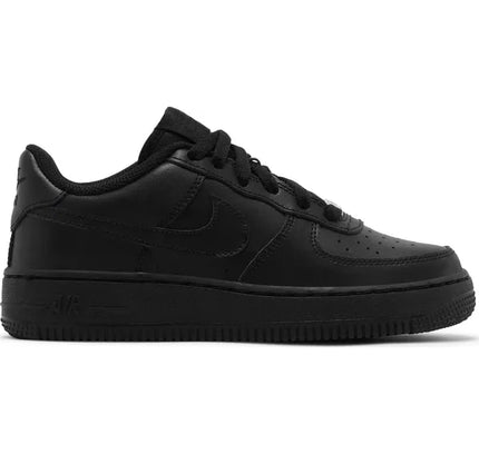 Classic Black Nike Air Force 1 sneaker with leather upper and rubber sole