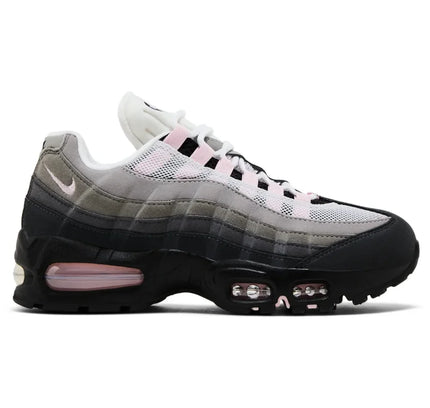 Nike air max 95 og big bubble pink foam sneaker with gradient gray black upper and pink accents on laces air unit