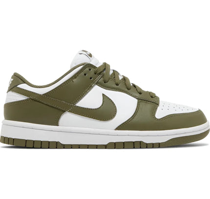 Nike Dunk Low Medium Olive W sneaker in olive green and white colorway