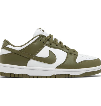 Nike Dunk Low Medium Olive W sneaker in olive green and white colorway