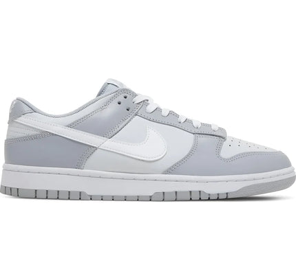 Nike Dunk Low sneaker in Two Tone Grey colorway displayed as Nike Dunk Low Two Tone Grey GS