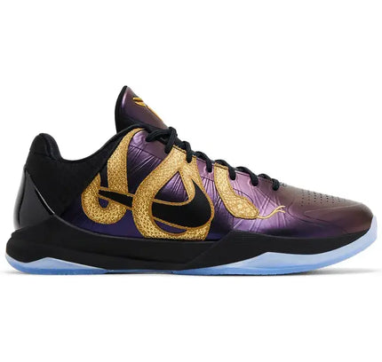 Purple and black Nike Kobe 5 Protro Year of the Mamba with gold snake design