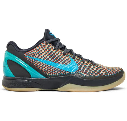 Nike kobe 6 protro asg hollywood 3d basketball shoe with turquoise and black speckled upper design for low dunks nike play
