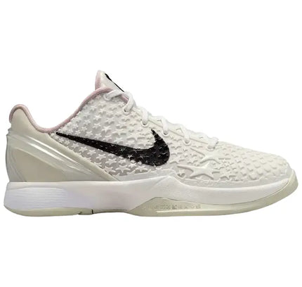 White and black star-patterned sneaker, Nike Kobe 6 Sail All-Star, perfect for Nike Dunk fans