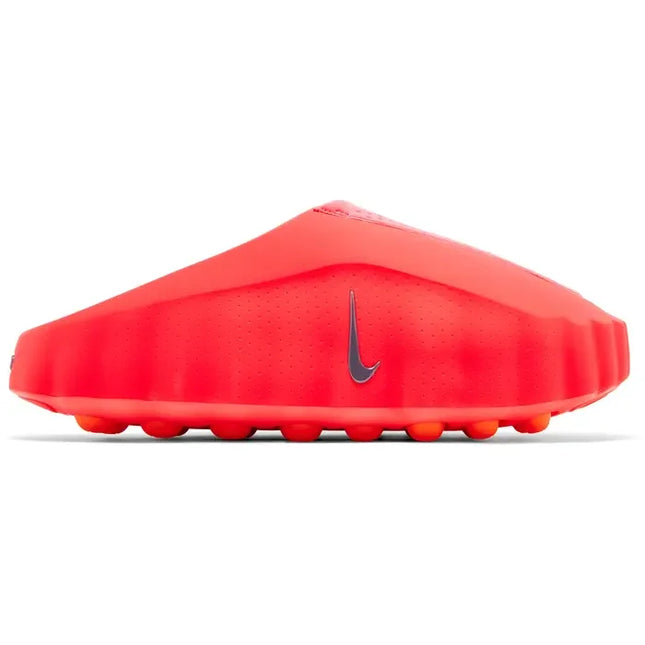 Vibrant red nike mind 001 slide solar red women’s football cleat with sleek perforated upper and orange studs
