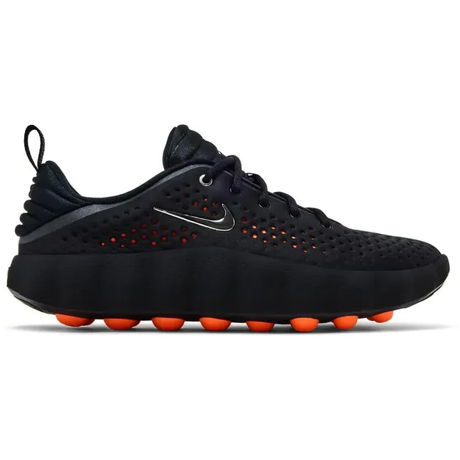 Nike Mind black hyper crimson sneaker with perforated upper and orange studs