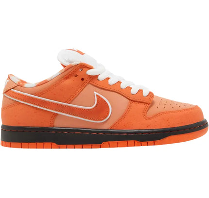 Orange Nike SB Dunk Low Concepts Orange Lobster sneaker with white laces and black sole