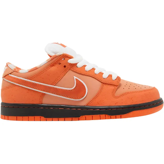 Orange Nike SB Dunk Low Concepts Orange Lobster sneaker with white laces and black sole