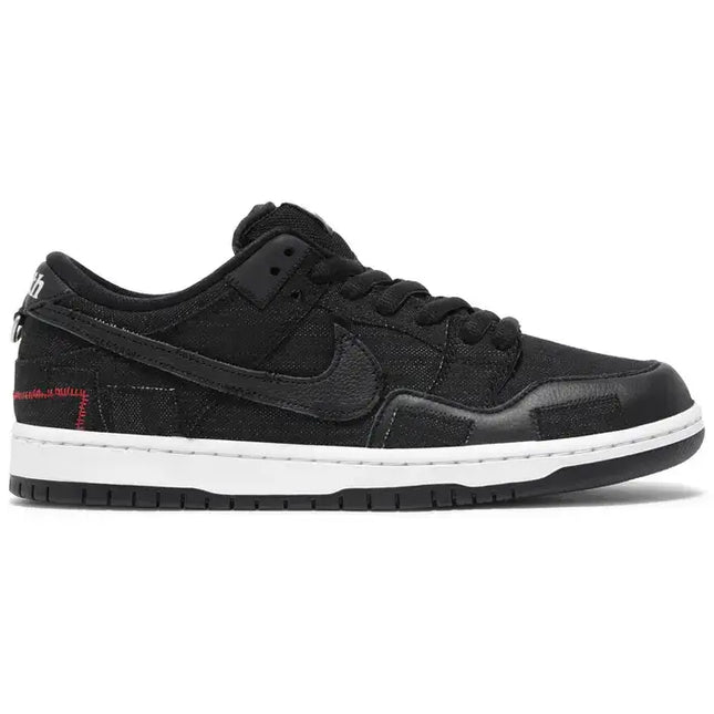 Black Nike SB Dunk Low Wasted Youth sneaker with white midsole, inspired by Japanese streetwear