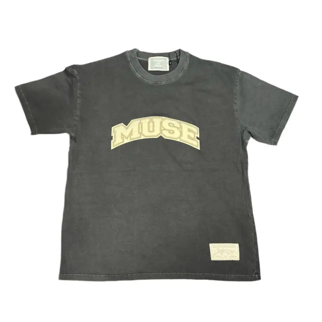 Dark gray OG Patch T-Shirt featuring MOSE in yellow, perfect with Nike Dunk and Jordan 4