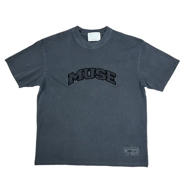 Dark gray OG Patch T-Shirt with MUSE text, perfect for Nike Dunk and Jordan 4 fans