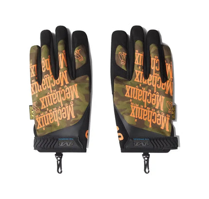 Camouflage and black Mechanix Original Gloves with orange logo for OVO Mechanix