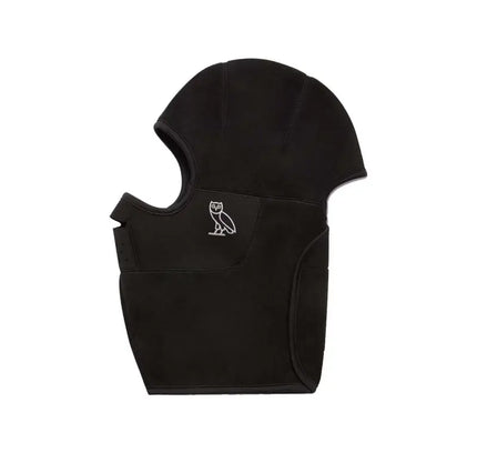 Black OVO Reflective Owl fleece balaclava featuring an owl logo for a Canadian born lifestyle