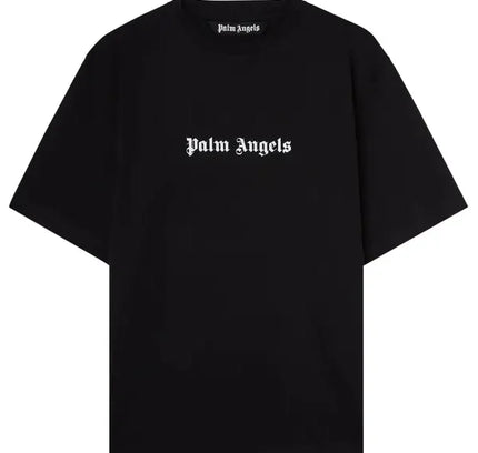 Black Palm Angels Classic Logo Slim Tee with Nike Dunk and Jordan 4 style details
