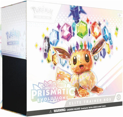 Pokémon TCG Prismatic Evolutions Elite Trainer Box featuring collector accessories