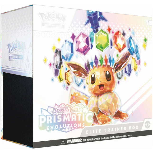 Pokémon TCG Prismatic Evolutions Elite Trainer Box featuring collector accessories