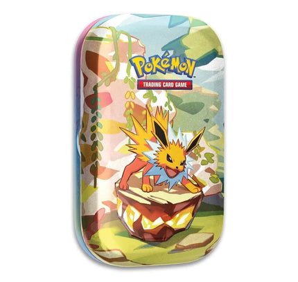 Pokémon TCG Scarlet & Violet Prismatic Evolutions Mini Tin with Jolteon artwork