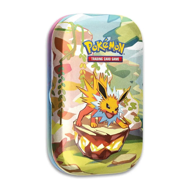 Pokémon TCG Scarlet & Violet Prismatic Evolutions Mini Tin with Jolteon artwork