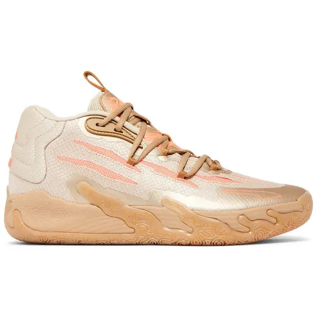 Athletic sneaker MB.03 in beige and peach, inspired by Nike Dunk style for Chinese New Year