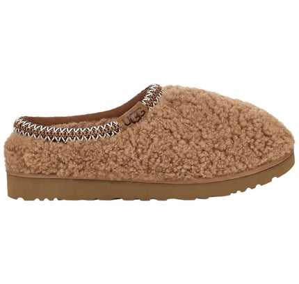 Tan UGG Tasman Maxi Curly Slipper Chestnut with decorative stitching design