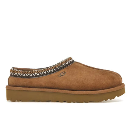 Chestnut UGG Tasman Slipper with decorative knit collar trim from Australian brand’s slippers