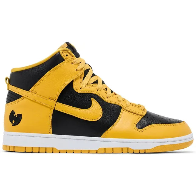 Yellow and black Nike Dunk High Retro Premium 2024 with Wu-Tang Clan logo